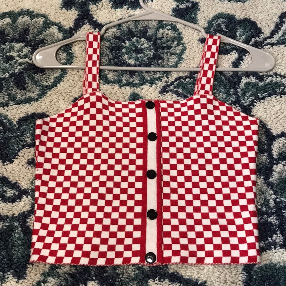 Checkered Tank Top Croatia red and white checker
